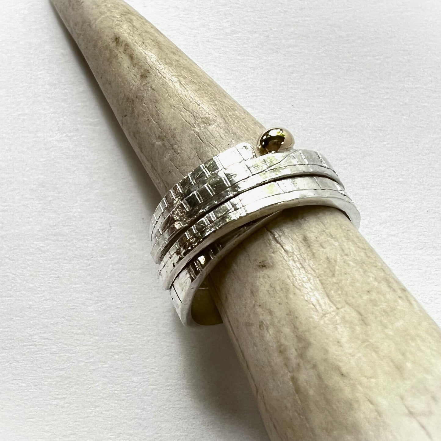Wrapped & Stacked Silver Ring